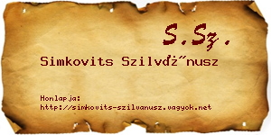 Simkovits Szilvánusz névjegykártya